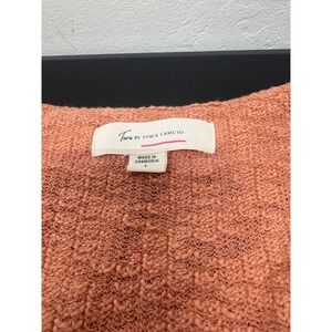 Two by Vince Camuto Womens Knit Cardigan Sweater Large Rust Button Front